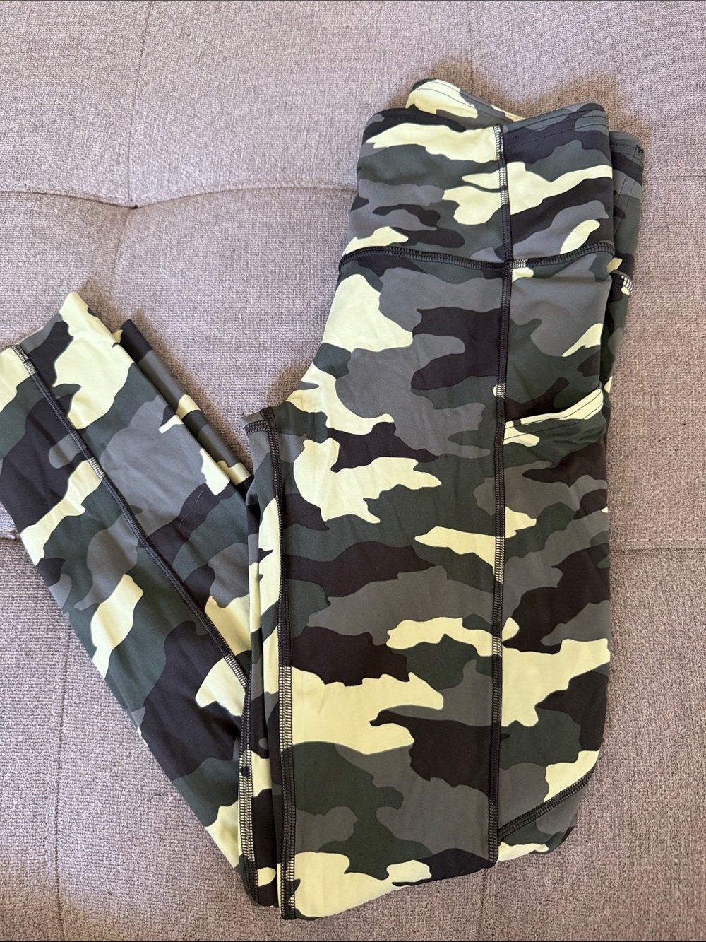lululemon athletica Camouflage Leggings — Olive, Black & Yellow